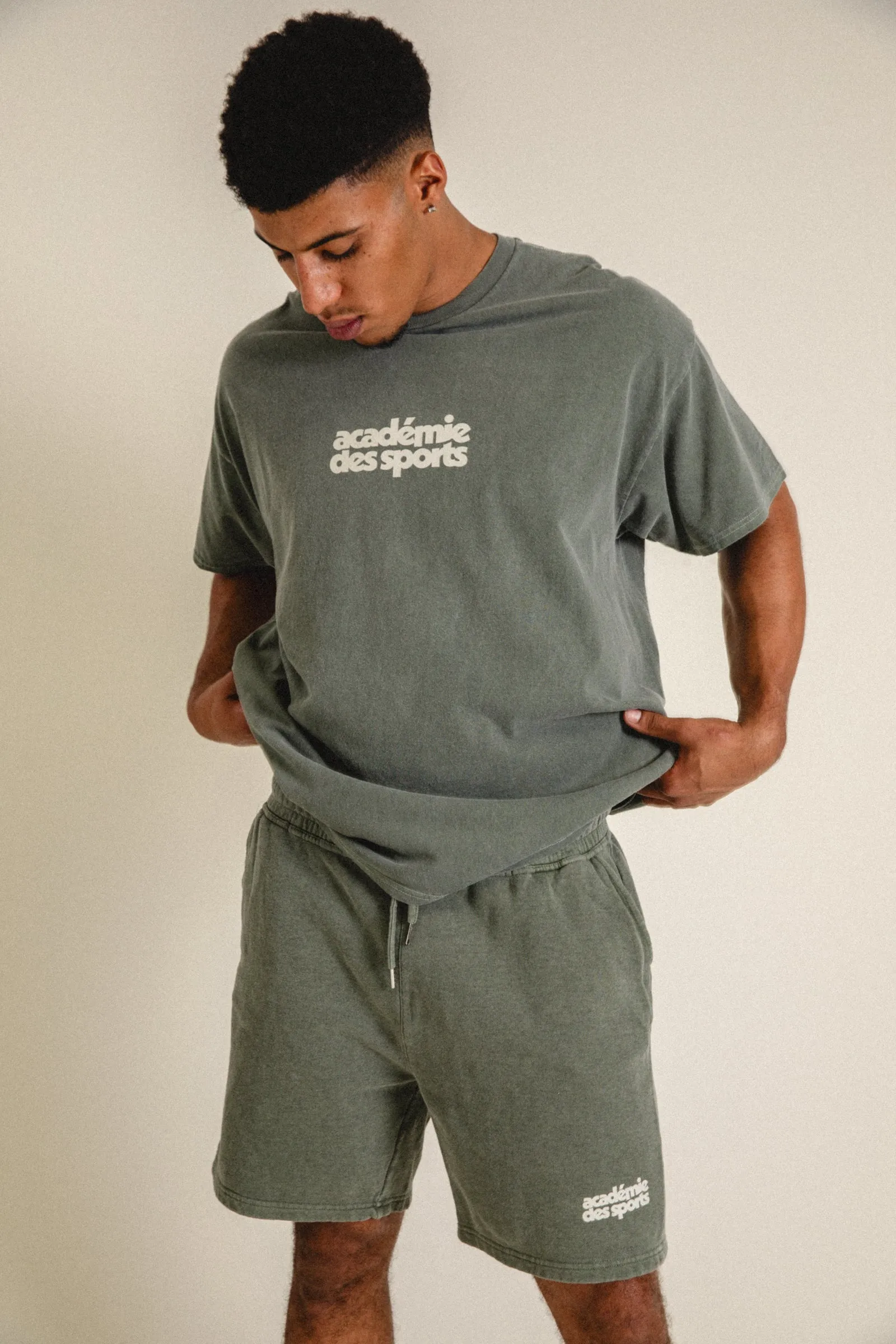 Vice 84 'Acadmie des Sports' Vintage Washed Tee - Khaki
