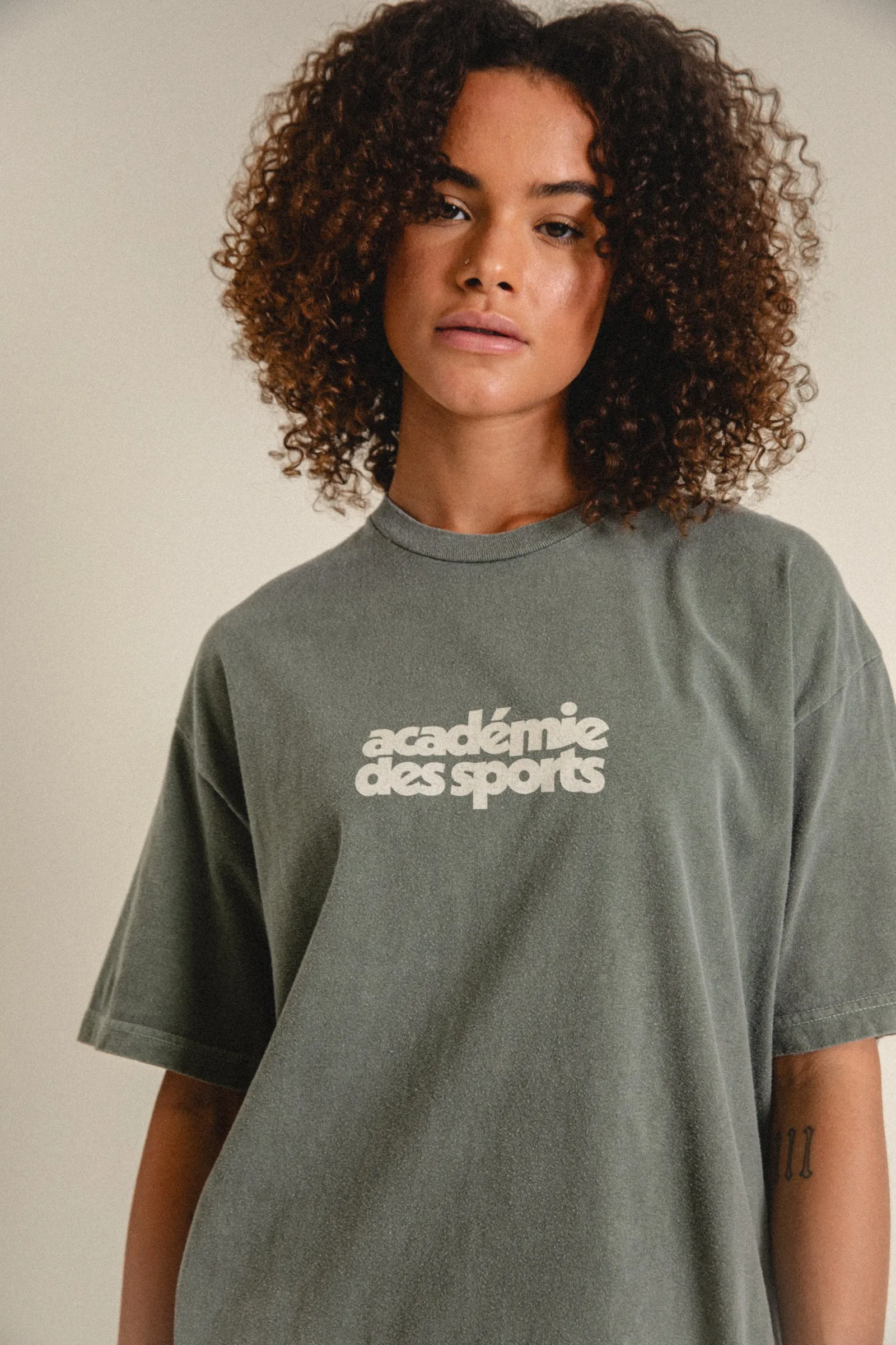 Vice 84 'Acadmie des Sports' Vintage Washed Tee - Khaki