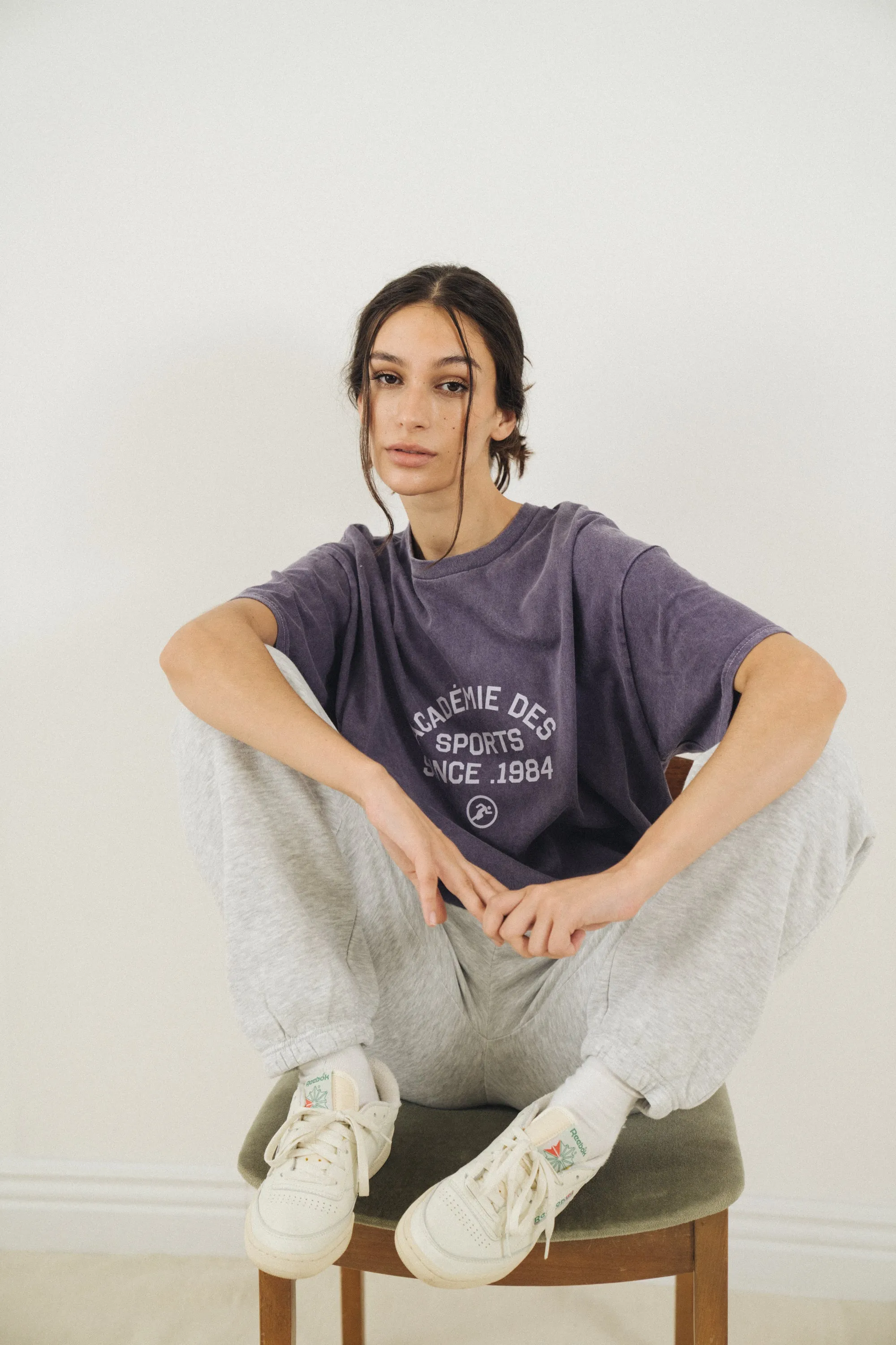 Vice 84 'Acadmie Des Sports' Vintage Washed Tee - Violet