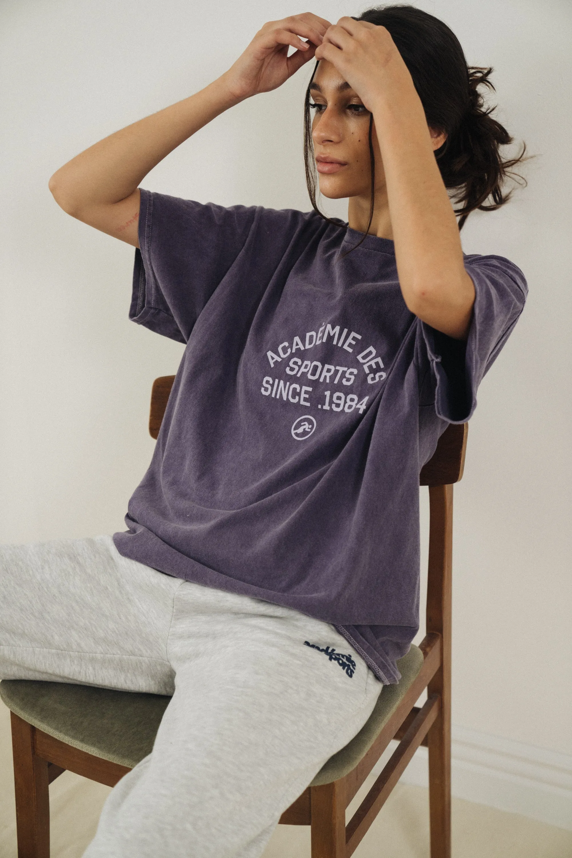 Vice 84 'Acadmie Des Sports' Vintage Washed Tee - Violet