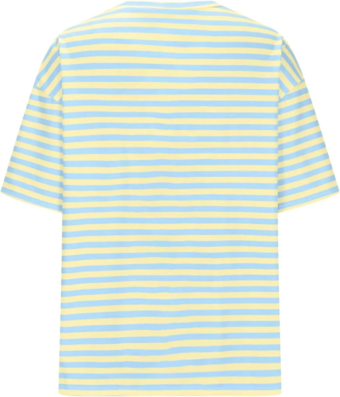 Women Oversized T Shirt Striped Short Sleeve V Neck Tee Shirt Casual Loose Drop Shoulder Summer Tops Outfits